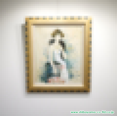 ベルナール・シャロワ「白いドレスの婦人」油彩 20号 :: 絵画買取 