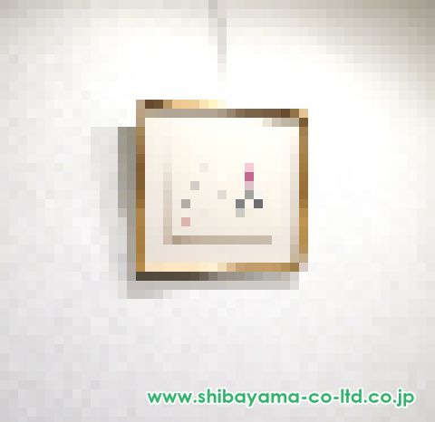 ハッピーひまわり畑と富士山　額付き　F3号キャンバス　画家　小楠アキコ作品 ハッピー太陽画家 小楠 アキコ HappySunPainter AKIKO OGUSU