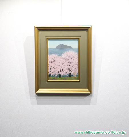 中路融人「桜と島」日本画 4号 :: 絵画買取・絵画販売専門店 - 株式 