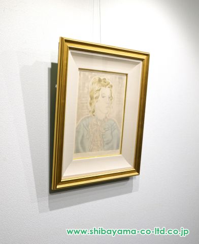 藤田嗣治のバレエ・スエドワのバレエ衣装デザイン画　エッチングに手彩色　版上サイン 藤田嗣治のバレエ・スエドワのバレエ衣装デザイン画。エッチング