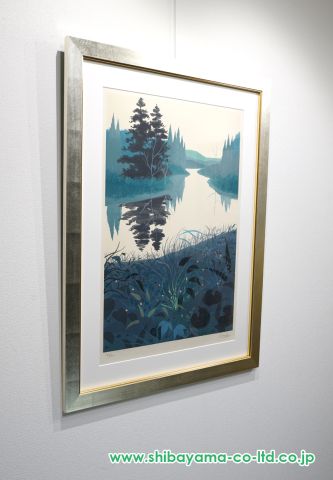 絵画　リトグラフ　海辺 片岡球子「風景」リトグラフ :: 絵画買取・販売 - シバヤマ