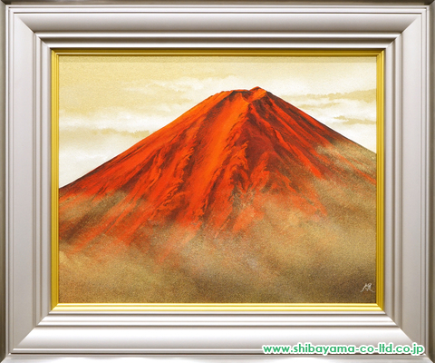 清水規「紅富士」日本画 10号