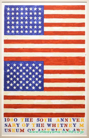 ジャスパー・ジョーンズ「Two Flags (Whitney Museum of American Art 50th Anniversary)」リトグラフ