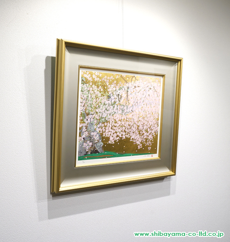 中島千波「上加茂神社の御所桜」シルクスクリーン :: 絵画買取・販売 - シバヤマ