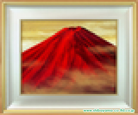 清水規「赤富士」日本画 F10号