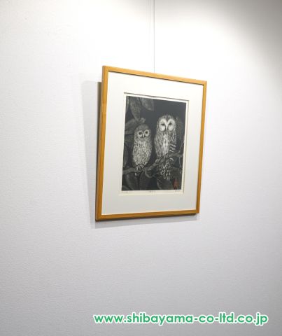 小泉淳作「えぞふくろう」エッチング :: 絵画買取・販売 - シバヤマ