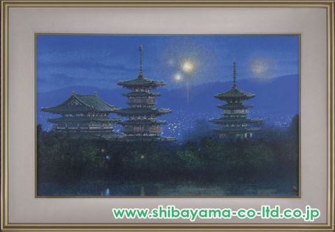 清水規「華宵薬師寺」リトグラフ :: 絵画買取・販売 - シバヤマ