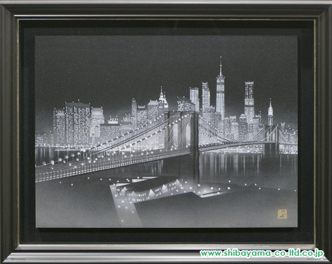 岩波昭彦「ブルックリン橋」日本画 P8号