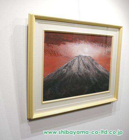価値有 中野泰之 真作 箱根の富士 絵画 油彩 風景画 美術品