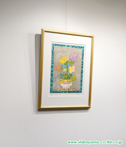 ポール・アイズピリ「グレー背景の花束」リトグラフ :: 絵画買取・販売 - シバヤマ