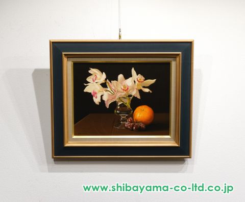 港 信夫「蘭とオレンジと葡萄」油彩 6号 :: 絵画買取・販売