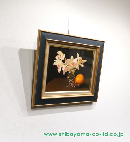 港 信夫「蘭とオレンジと葡萄」油彩 6号 :: 絵画買取・販売
