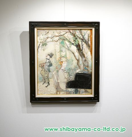 松井ヨシアキ「青い鳥」油彩 20号 :: 絵画買取・販売 - シバヤマ