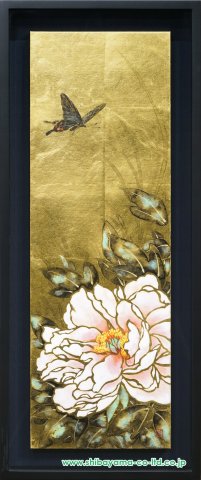 田口由花「牡丹に蝶図」日本画