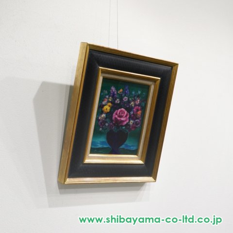 鷹山宇一「高原の花」油彩 3号 :: 絵画買取・販売 - シバヤマ