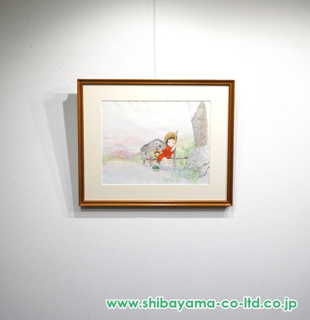 中島潔「あかね色は故郷の色」水彩 :: 絵画買取・販売 - シバヤマ
