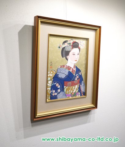 舞妓　超大作大型絵画　 水彩画　日本画　美術品O 舞妓超大作大型絵画 縦109cm 水彩画 日本画 美術品 インテリア