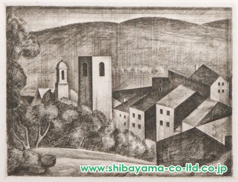 長谷川潔「ヴァロニス風景」ポアント・セッシュ＋オーフォルト