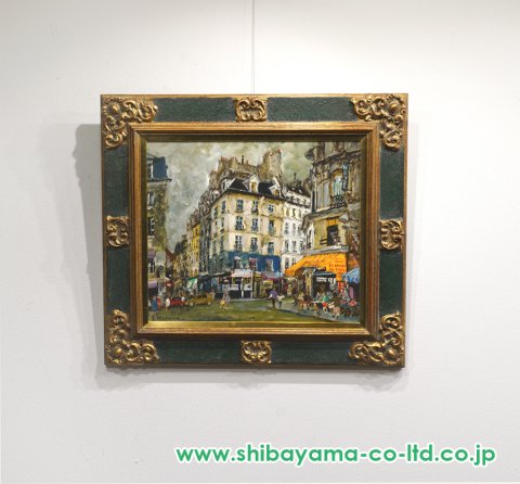 1548 児玉幸雄 「ニッカ余市工場にて」 複製 油彩 洋画家 田村孝之介に師事 児玉幸雄「パリの街角」リトグラフ :: 絵画買取・販売 - シバヤマ