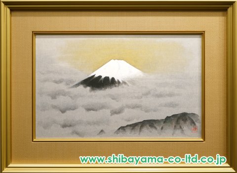 丸山甲子夫 【忍野富士】日本画　共シールあり Yahoo!オークション - 丸山甲子夫 「忍野富士」 日本画 富士山