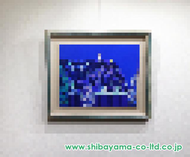 早川義孝「リラ咲く村の夜」油彩 15号 :: 絵画買取・販売 - シバヤマ