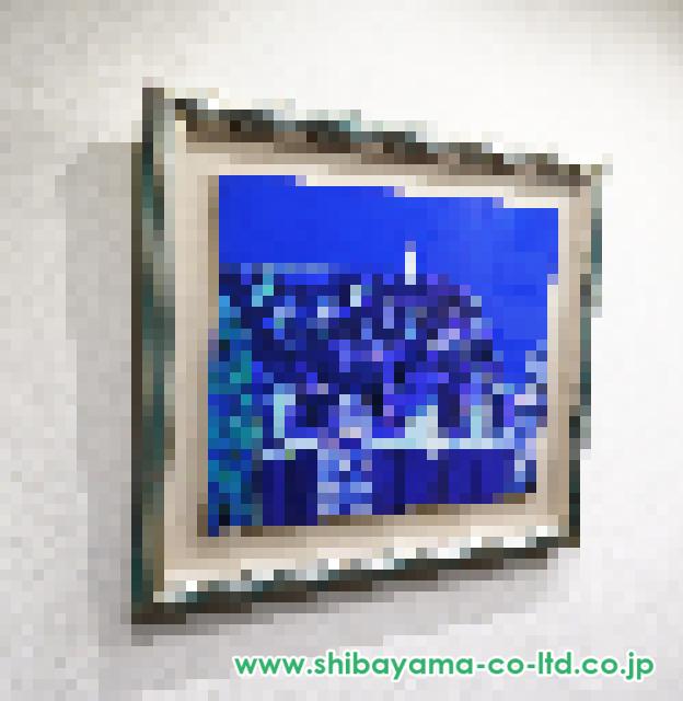 早川義孝「リラ咲く村の夜」油彩 15号 :: 絵画買取・販売 - シバヤマ
