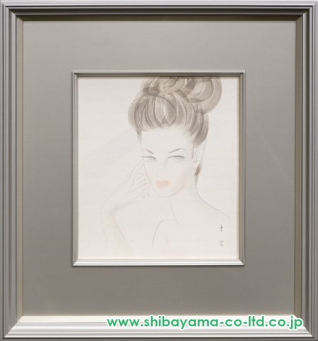 東郷青児「婦人像」水彩 :: 絵画買取・販売 - シバヤマ