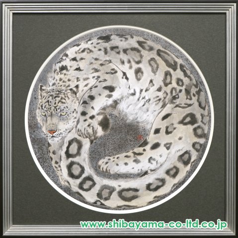 川又聡「銀豹」日本画 8号