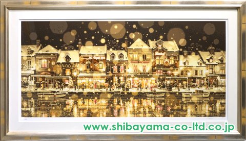 笹倉鉄平「サン・ルーに降る雪」シルクスクリーン :: 絵画買取・販売