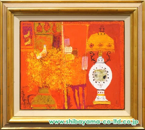 早川義孝「アトリエの中で」油彩 10号 :: 絵画買取・販売 - シバヤマ