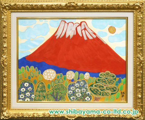 片岡球子「富士」日本画 P15号 :: 絵画買取・販売 - シバヤマ