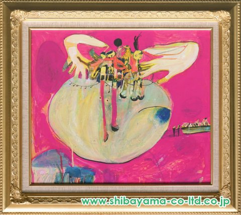 はまぐちさくらこ「ぱーぷるぷるふる楽園」アクリル 10号