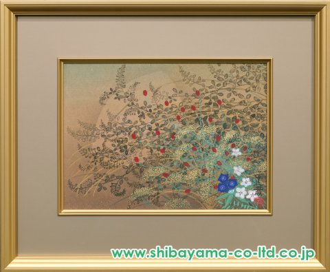 石踊達哉「秋草」日本画 4号