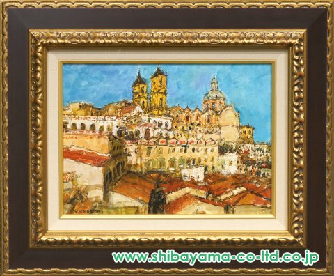 栄永大治良　タイトル「トルコの人形」　油彩　１０号　額装 児玉幸雄「メキシコタスコ」油彩 4号 :: 絵画買取・販売 - シバヤマ