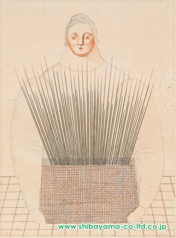 有元利夫「SOMETHING BLACK 版画集「一千一秒物語」より-96」銅版画