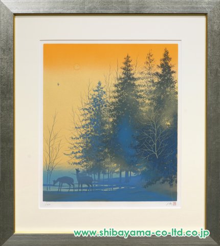 千住 博、インド洋の朝、希少画集画、新品高級額装付 千住 博、インド洋の朝、希少画集画、新品高級額装付