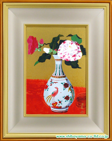 小倉遊亀「椿花」シルクスクリーン :: 上野の絵画買取・絵画販売なら 