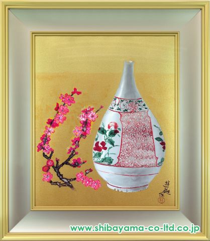 小倉遊亀　版画　紅梅 小倉遊亀『 紅梅と古鉢』 | 木版画 | 日経アート
