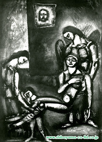 最新品国産ジョルジュ・ルオー「ミセレーレ#41:占う人たち」 銅版画、エッチング
