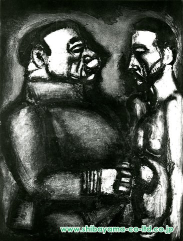 ジョルジュ・ルオー「MISERERE （ミセレーレ）より『FACE A FACE 向かい合い-No.40』」銅版画