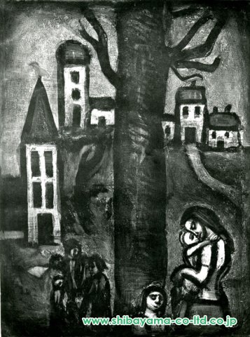 ジョルジュ・ルオー「MISERERE （ミセレーレ）より『AU VIEUX FAUBOURG DES LONGUES PEINES 悩みの果てぬ古き場末で No.10』」銅版画