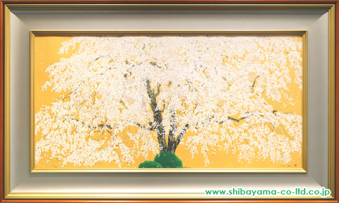複数落札された場合中島千波 坪井の枝垂桜 シルクスクリーン 美術品 版画