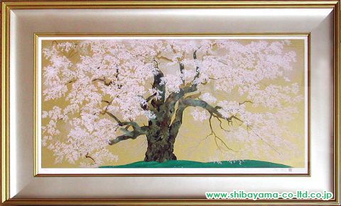 中島千波「醍醐の桜」シルクスクリーン :: 絵画買取・絵画販売専門店 - 株式会社シバヤマ