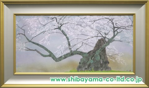 中島千波「神代桜(1)」木版画 :: 絵画買取・販売 - シバヤマ