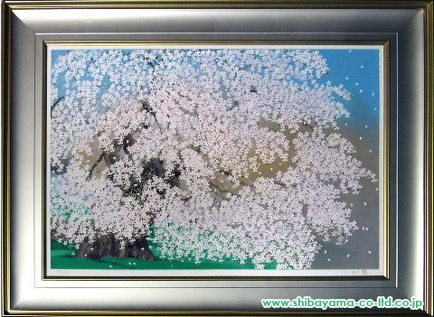 中島千波「三春の瀧桜(1)」リトグラフ :: 絵画買取・絵画販売専門店 