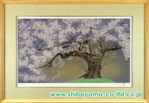 中島千波「深幽山桜」シルクスクリーン :: 絵画買取・販売