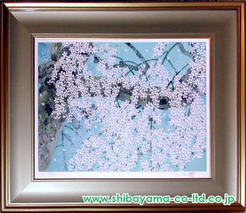 入荷now 口コミ 中島千波「雪月花三題より『三宝院の桜花』」リトグラフ :: 絵画 版画