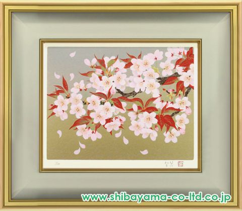 森田りえ子「桜花」リトグラフ :: 絵画買取・販売 - シバヤマ