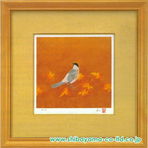 上村淳之「コガラ(秋)」シルクスクリーン :: 絵画買取・販売