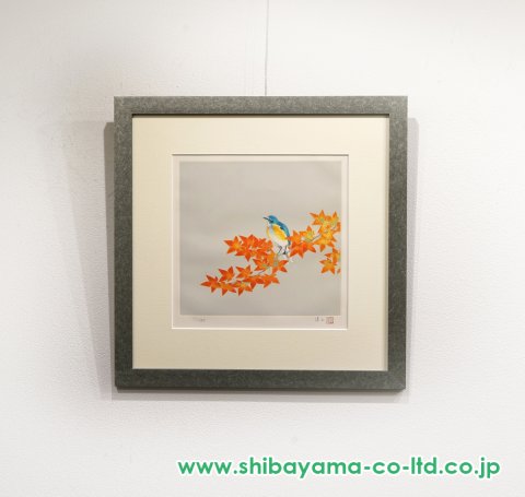 上村淳之「[鳥たちの四季]より『秋 るりびたき』」エッチング :: 絵画